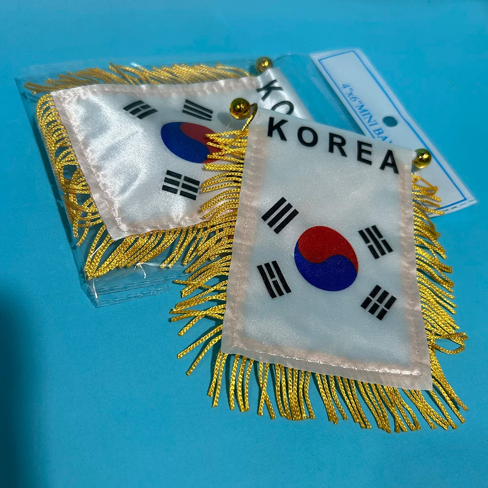 South Korea Car Window Flag 8x12cm Double-Sided Polyester
