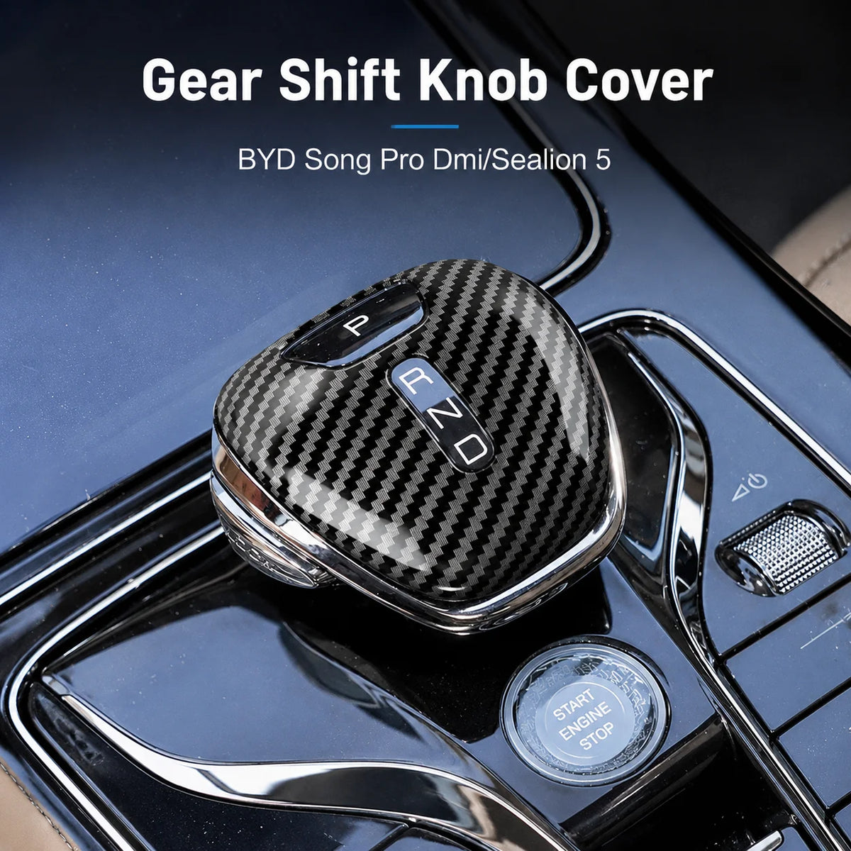 BYD Song Pro DMI Gear Shift Knob Cover Carbon Fiber Shell – Car Accessories | MotorWorld Marketplace