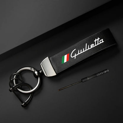 Vintage Leather Key Chain for Alfa Romeo Giulietta – Stylish Accessory