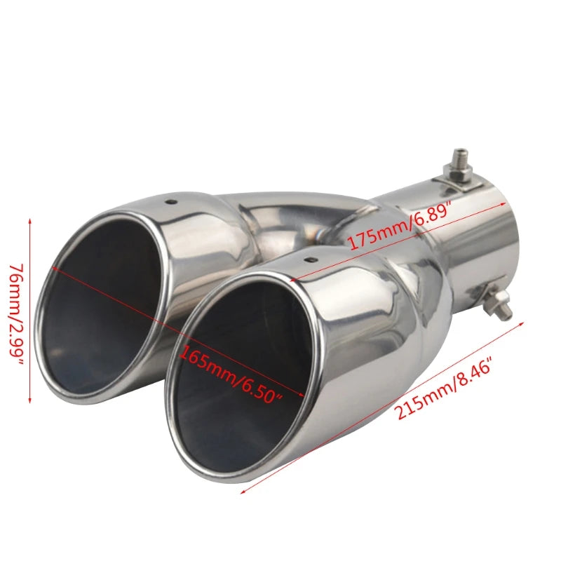 Universal Double Outlet Chrome Muffler Tip