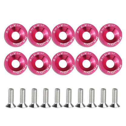 10Pcs M6 JDM Aluminum Washers Hex Screws Car/Scooter Mods Pink – Car Accessories | MotorWorld Marketplace