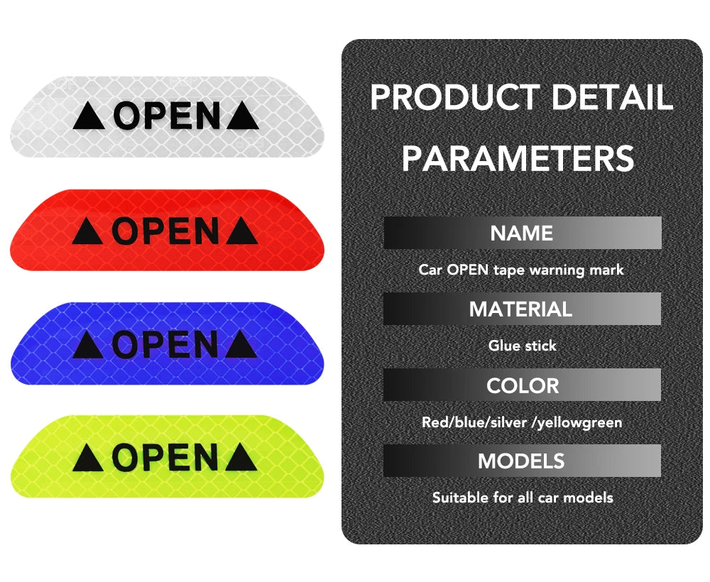 Car Door Warning Reflector Tape for Dacia Duster Logan Sandero