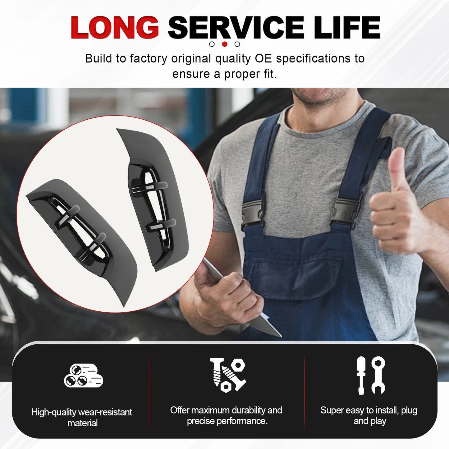 Front Fender Air Vent Covers for KIA Stinger 2017-2023, Pair – Car Accessories | MotorWorld Marketplace