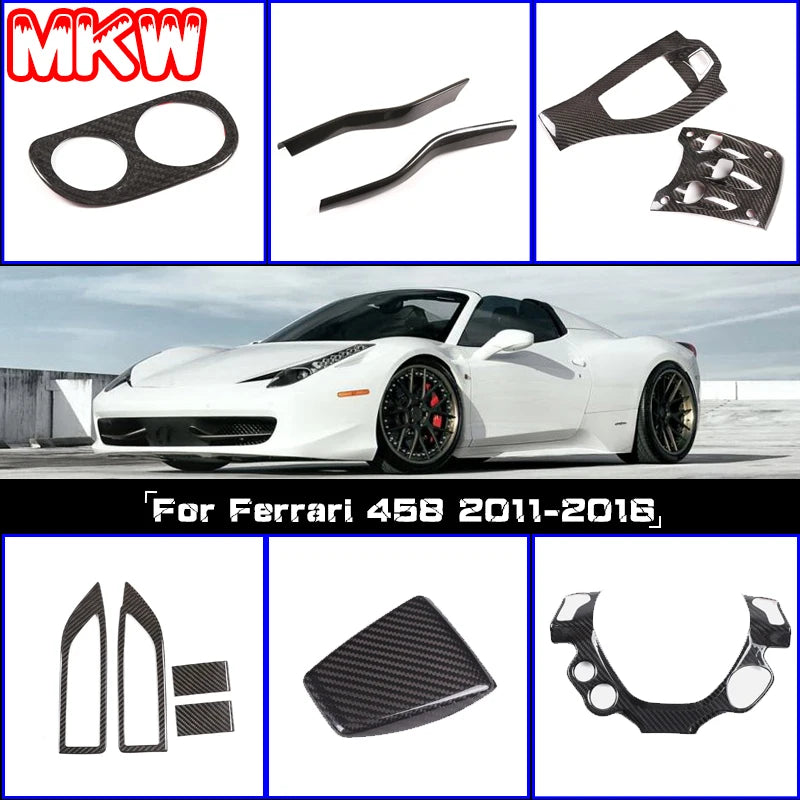Ferrari 458 11-16 Carbon Fiber Gear Shift & Panel Trim Set – Car Accessories | MotorWorld Marketplace