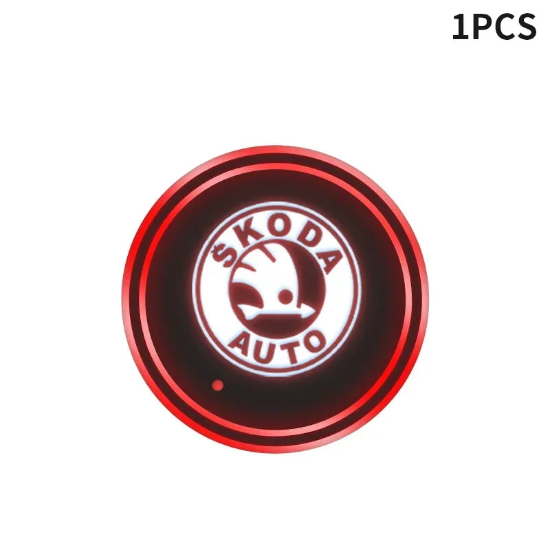 LED Anti-Slip Cup Holder Mat for Skoda