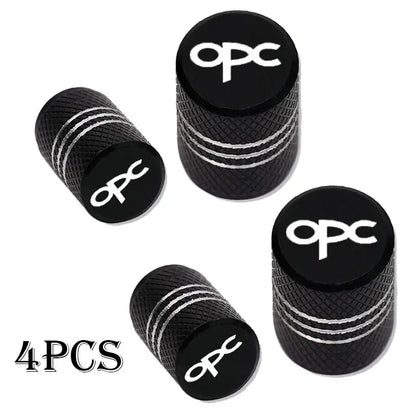 4pcs Opel OPC Tire Valve Caps Waterproof Stem Covers Set