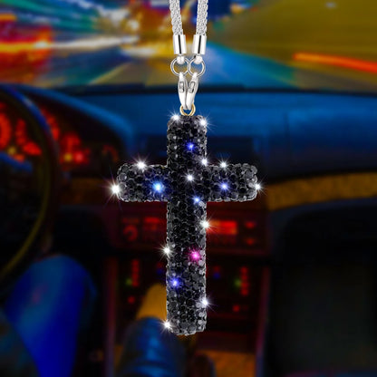 Crystal Diamond Cross Mirror Hanger – Universal Auto Decor