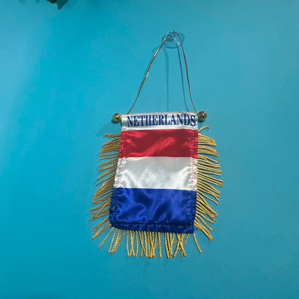 Netherlands Double-Sided Car Window Flag 8x12cm