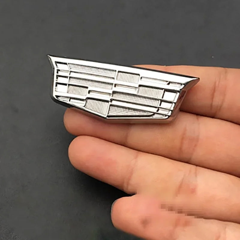 (NOT SOLD TO USA) 3D Metal Emblem Badge for Cadillac Escalade DTS SRX XT5 Silver-Small – Car Accessories | MotorWorld Marketplace