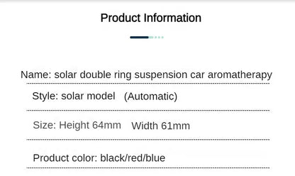 Ornement rotatif d'aromathérapie solaire pour voiture - Amélioration intérieure professionnelle