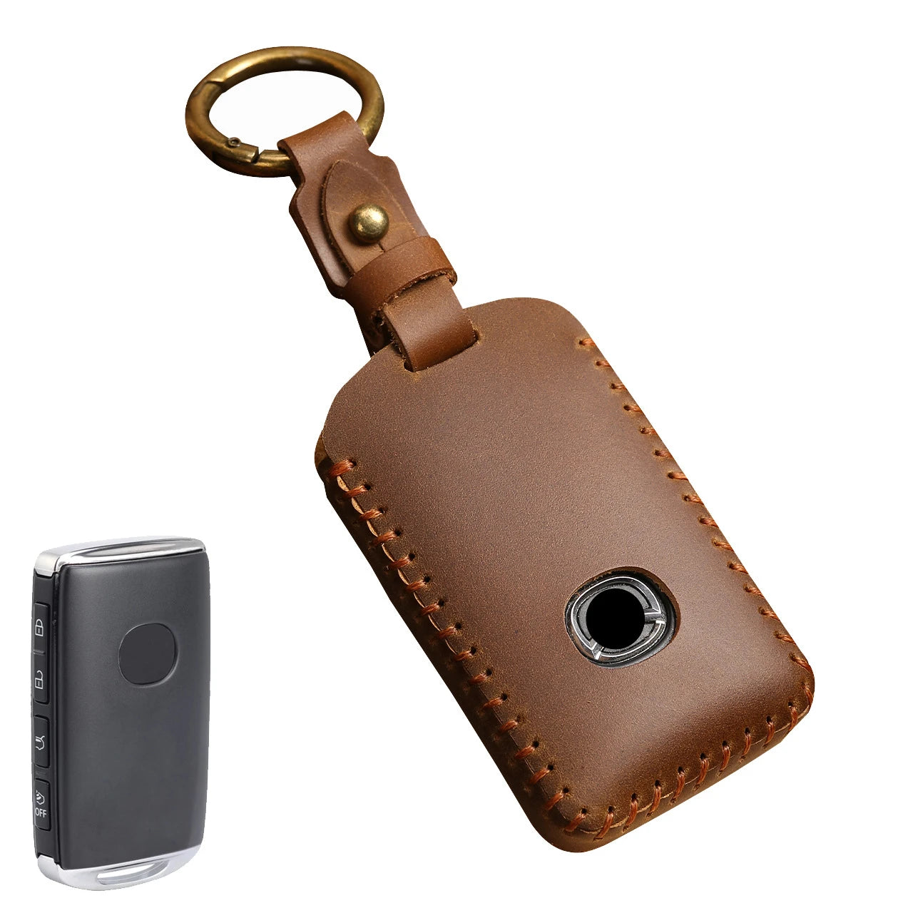 Premium Leather Mazda Key Case, Fits 3/4 Button, Durable