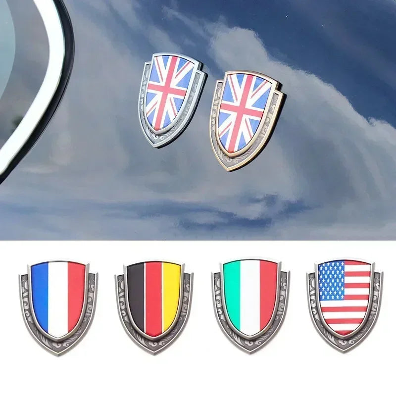 3D Metal Flag Emblem Badge Decal for BMW Audi Toyota – Car Accessories | MotorWorld Marketplace