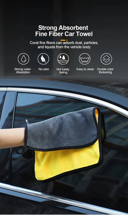 Serviette de lavage de voiture en microfibre de qualité supérieure 30 x 30/60 cm
