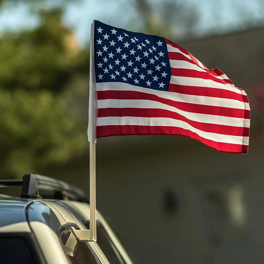 (12x18in) 30x45cm USA Car Window Flag w/ Durable Plastic Pole – Car Accessories | MotorWorld Marketplace