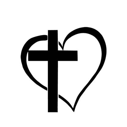 Christian Jesus Cross Car Sticker – Durable Vinyl Decal