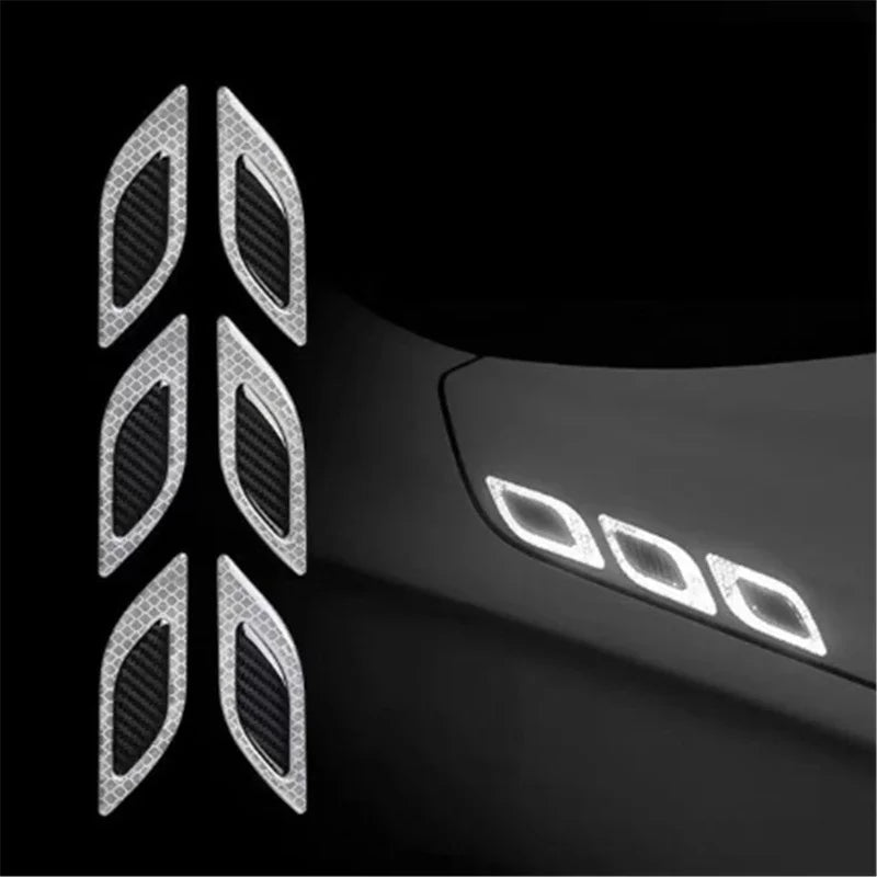 6pcs Reflective Car Stickers Anti-Scratch Safety Set WHITE – Car Accessories | MotorWorld Marketplace