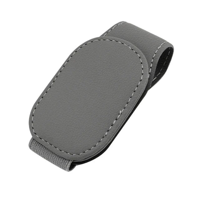 Magnetic Leather Car Eyeglass Clip | Universal Sunglass Holder Gray – Car Accessories | MotorWorld Marketplace