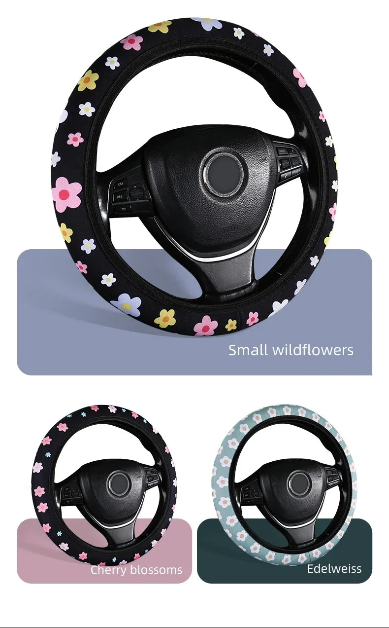 Floral Anti-Slip Universal Steering Wheel Cover – Pro Quality – Car Accessories | MotorWorld Marketplace