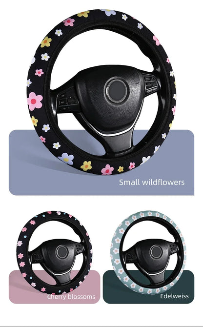 Floral Anti-Slip Universal Steering Wheel Cover – Pro Quality – Car Accessories | MotorWorld Marketplace