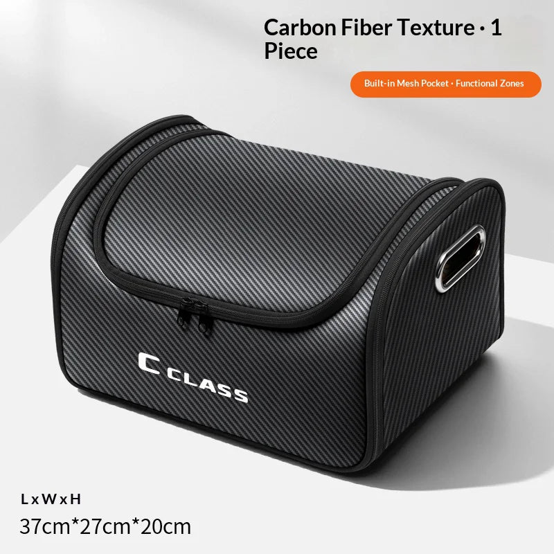 Mercedes C-Class Leather Trunk Organizer Folding Storage Box Carbon – Car Accessories | MotorWorld Marketplace