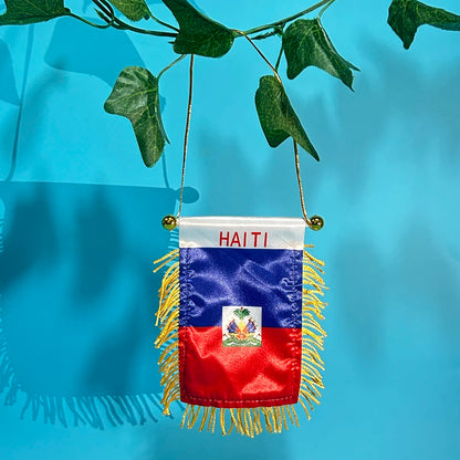 Haiti Double-Sided Car Window Flag 8x12cm