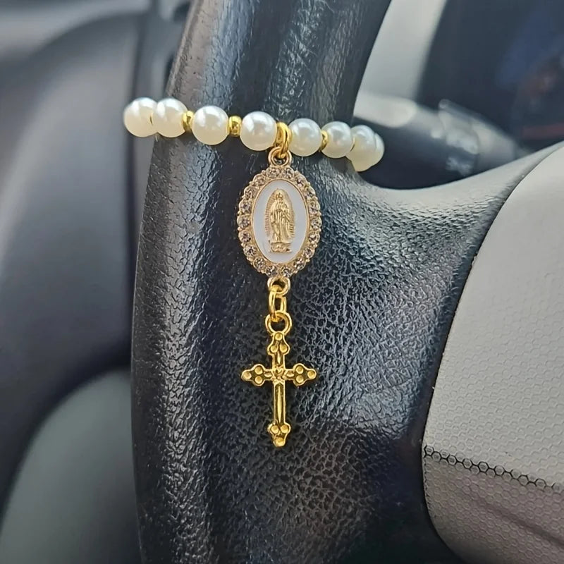 Luxury Our Lady of Guadalupe Car Rosary Ornament Charm – Car Accessories | MotorWorld Marketplace