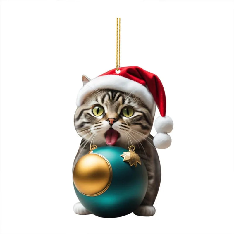 10PCS Cartoon Cat Car Pendants – Pro Interior Xmas Decor Set