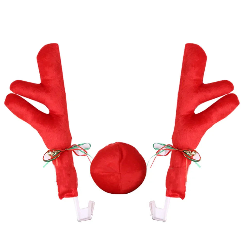 Christmas Car Antlers Kit w/ Red Nose & Tail – Festive Upgrade