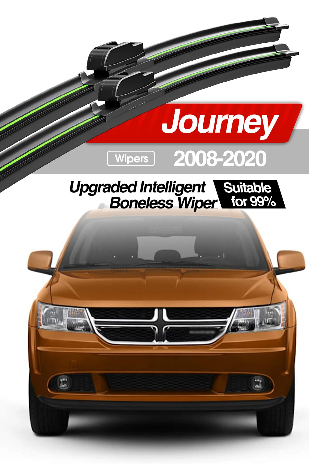 Jeu de balais d'essuie-glace avant pour Dodge Journey (2008-2020)