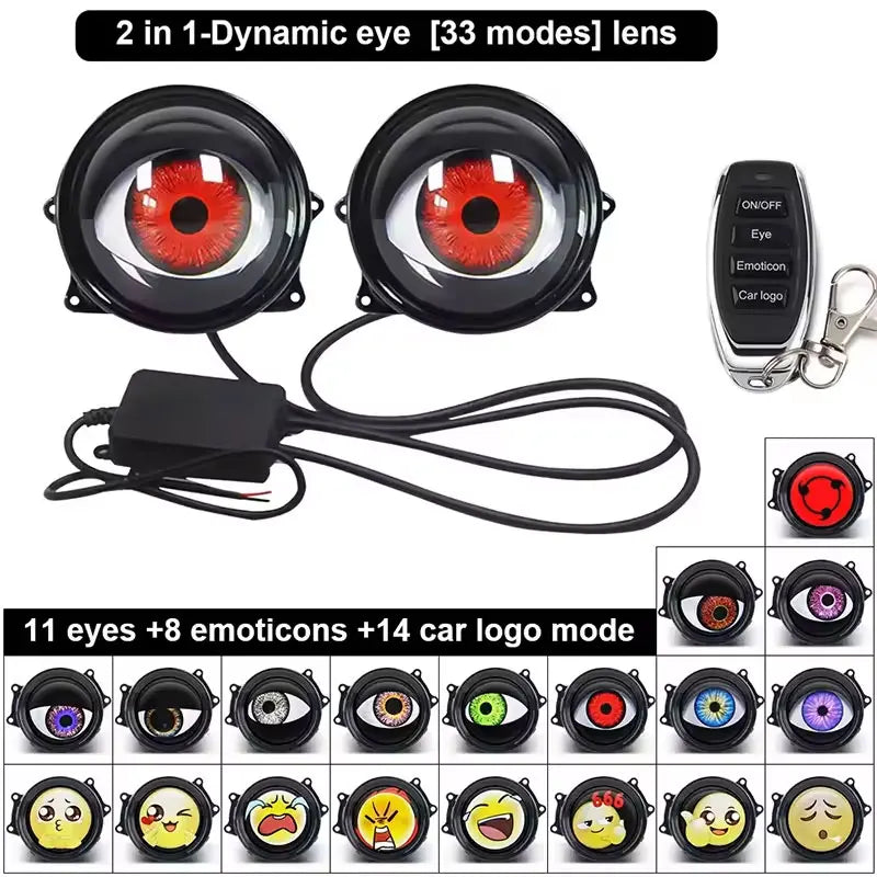 3" LED Devil Eye Headlight, 33 Modes, 3D Lens, Remote Control 2 PCS – Car Accessories | MotorWorld Marketplace
