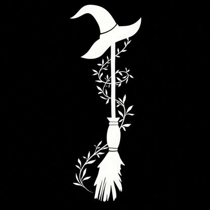 Witch Broom Car Stickers – Halloween Auto & Home Decor WHITE – Car Accessories | MotorWorld Marketplace