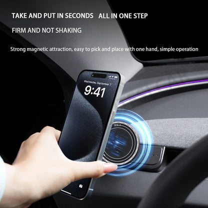 Magnetic Phone Mount for Tesla Y/3 2024-25, ABS, Rotatable – Car Accessories | MotorWorld Marketplace