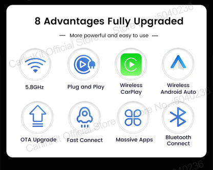 CarlinKit 5.0 Mini Adapter Wireless CarPlay & Android Auto