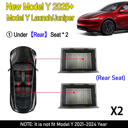 Tesla Model Y Juniper 2025 Under Seat Storage Organizer Box