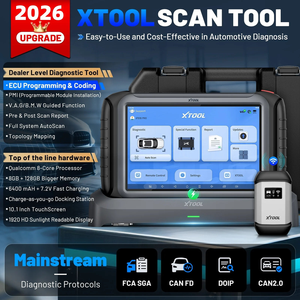 XTOOL IP919 Pro Scanner: ECU, Key, 51+ Resets, CAN FD/DOIP – Car Accessories | MotorWorld Marketplace