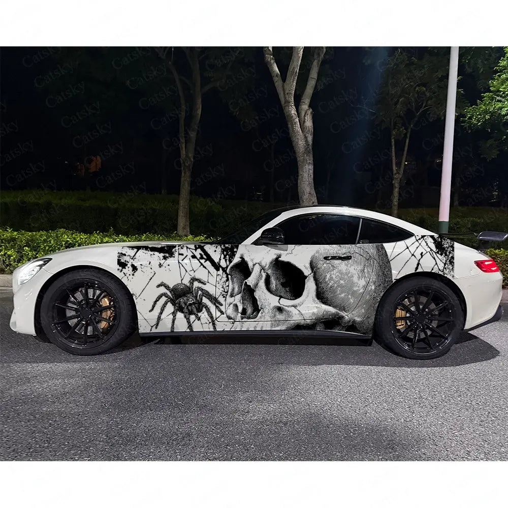 2pcs Skull & Spider Car Side Wraps, PVC, Waterproof, Pro-Grade – Car Accessories | MotorWorld Marketplace