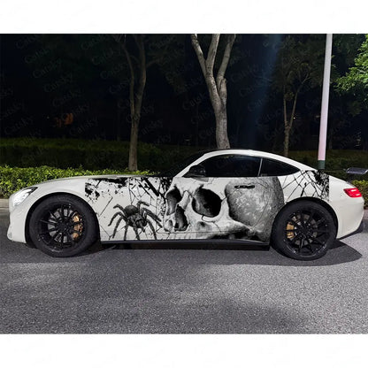 2pcs Skull & Spider Car Side Wraps, PVC, Waterproof, Pro-Grade – Car Accessories | MotorWorld Marketplace