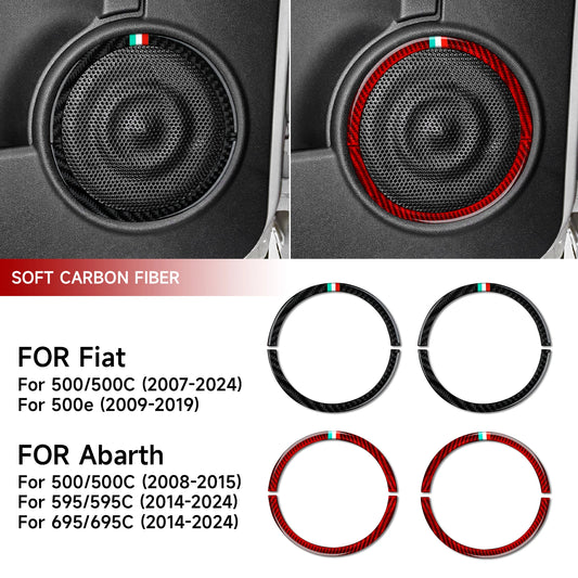 (NOT SOLD TO USA) Fiat 500/595C/695C Carbon Fiber Door Speaker Trim Strips – Car Accessories | MotorWorld Marketplace