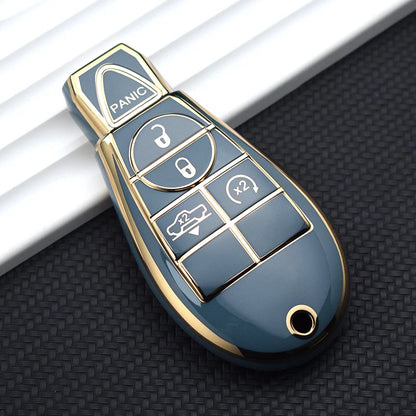 TPU 5-Button Key Cover for Chrysler Dodge Jeep Fiat—Durable