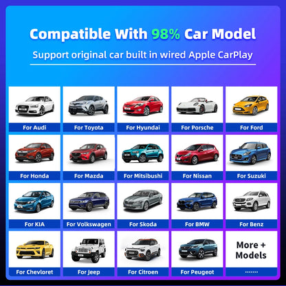EKIY Mini CarPlay sans fil pour Toyota, Mazda, Nissan et plus encore - iOS15 et Bluetooth
