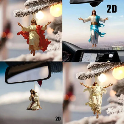 2D Jesus Rearview Mirror Pendant – Catholic Car Decor