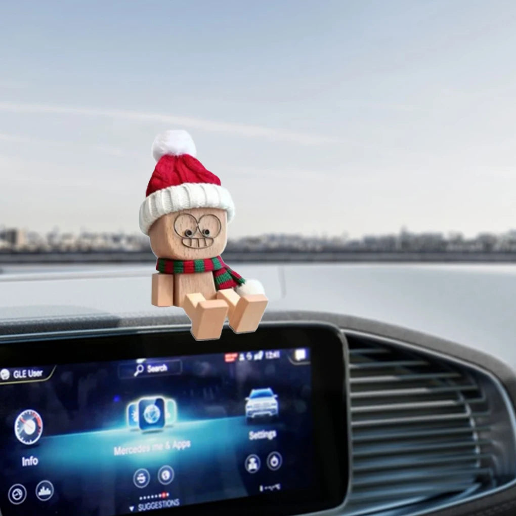 Handmade Shaking Wooden Man - Pro Car Dashboard Xmas Decor