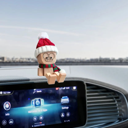 Handmade Shaking Wooden Man - Pro Car Dashboard Xmas Decor
