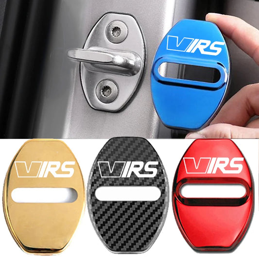 4PCS Skoda VRS Door Lock Cover Stainless Steel Anti-Rust
