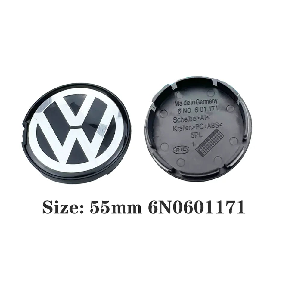 (NOT SOLD TO USA) VW 3B7601171 Wheel Center Caps 4pcs 55-76mm/2.17"-2.99" ABS Badge