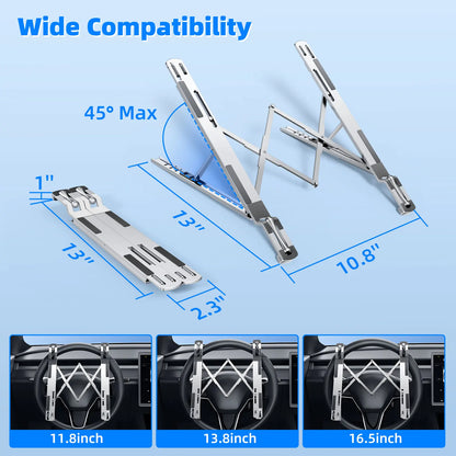 Foldable Car Laptop Mount, 5-Height Adjustable, Metal – Car Accessories | MotorWorld Marketplace