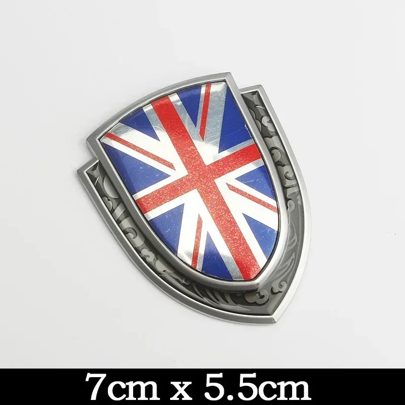3D Metal Flag Emblem Badge Decal for BMW Audi Toyota UK Silver – Car Accessories | MotorWorld Marketplace