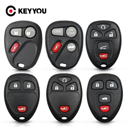 KEYYOU 2pcs Remote Key Shell for Chevy Tahoe GMC Yukon 07-14