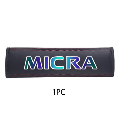Premium Cowhide Seat Belt Cover for Nissan Micra