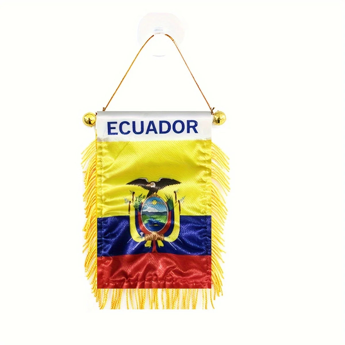 Ecuador Rearview Mirror Flag 8x12cm Double-Sided Banner